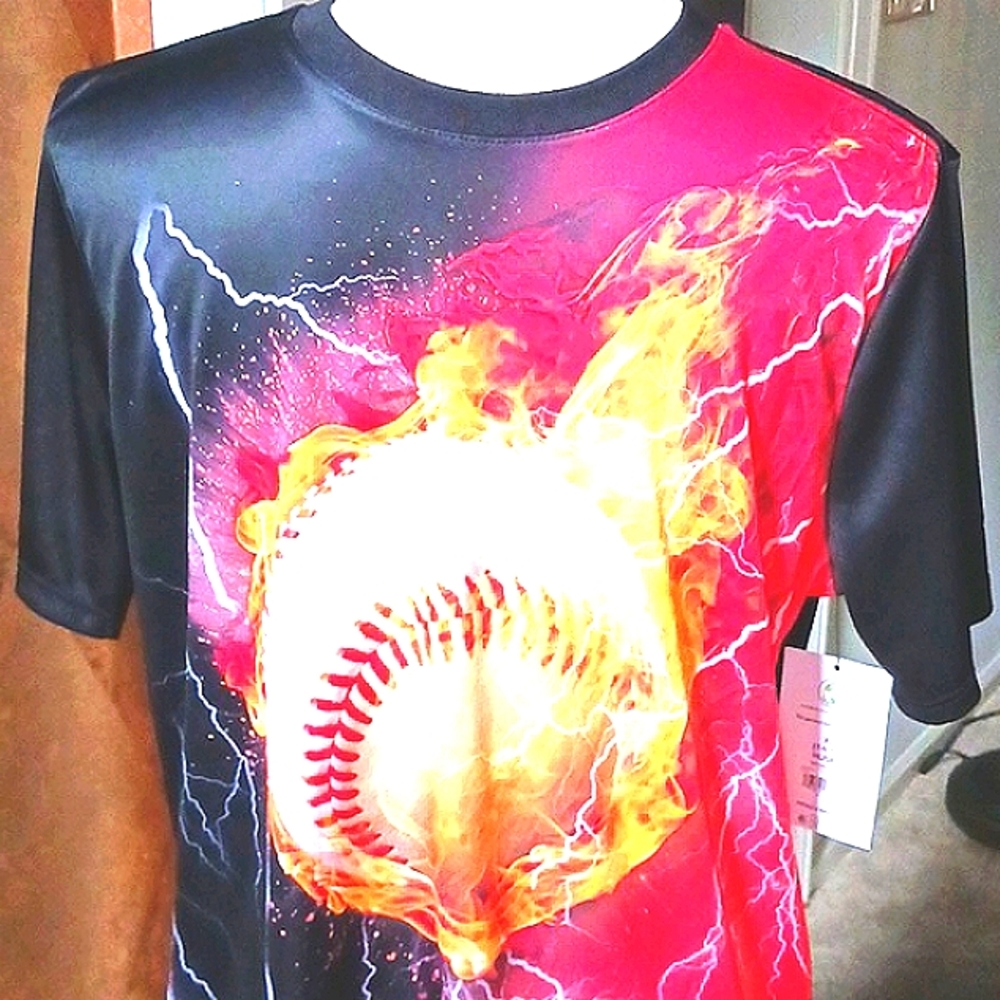 NWT Athletic Works Graphic T-Shirt Multi-Color Short Sleeves Size 14/16 Husky